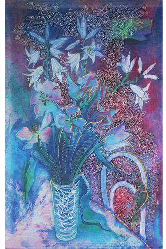 “Букет цветов с попугаем” ::: Tatyana Ağababayeva