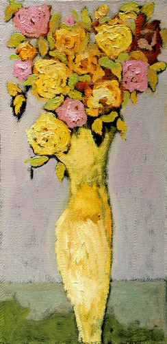 "Long roses in a a yellow vaze" ::: Niyaz Najafov