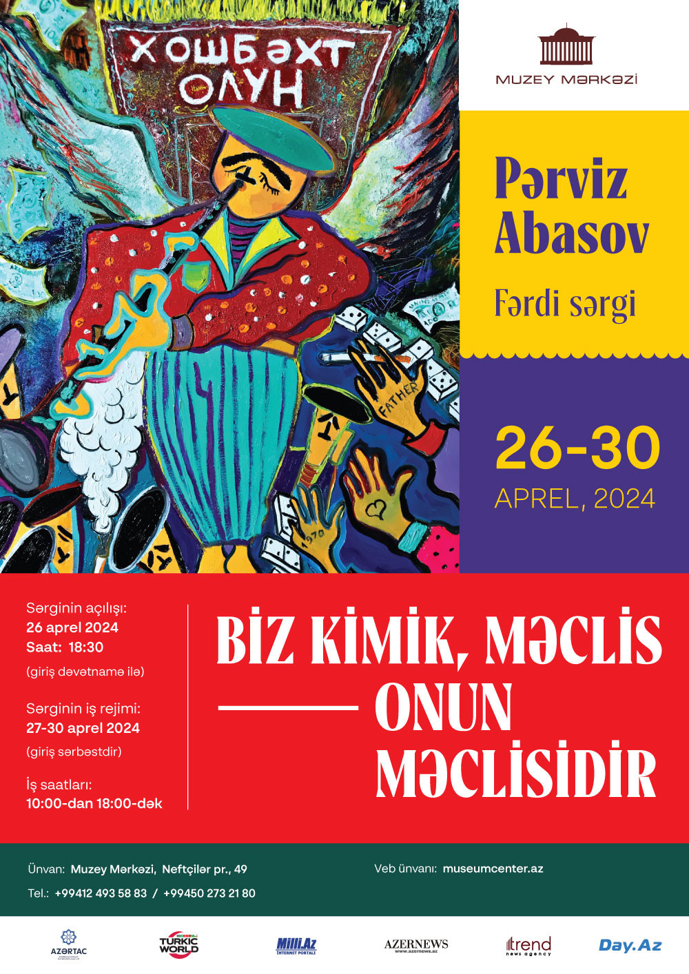 Pərviz Abasovun “Biz kimik, məclis onun məclisidir” adlı fərdi sərgisi Azərbaycan ədəbiyyatında qəzəl janrının parlaq siması olan Əliağa Vahidə həsr olunub