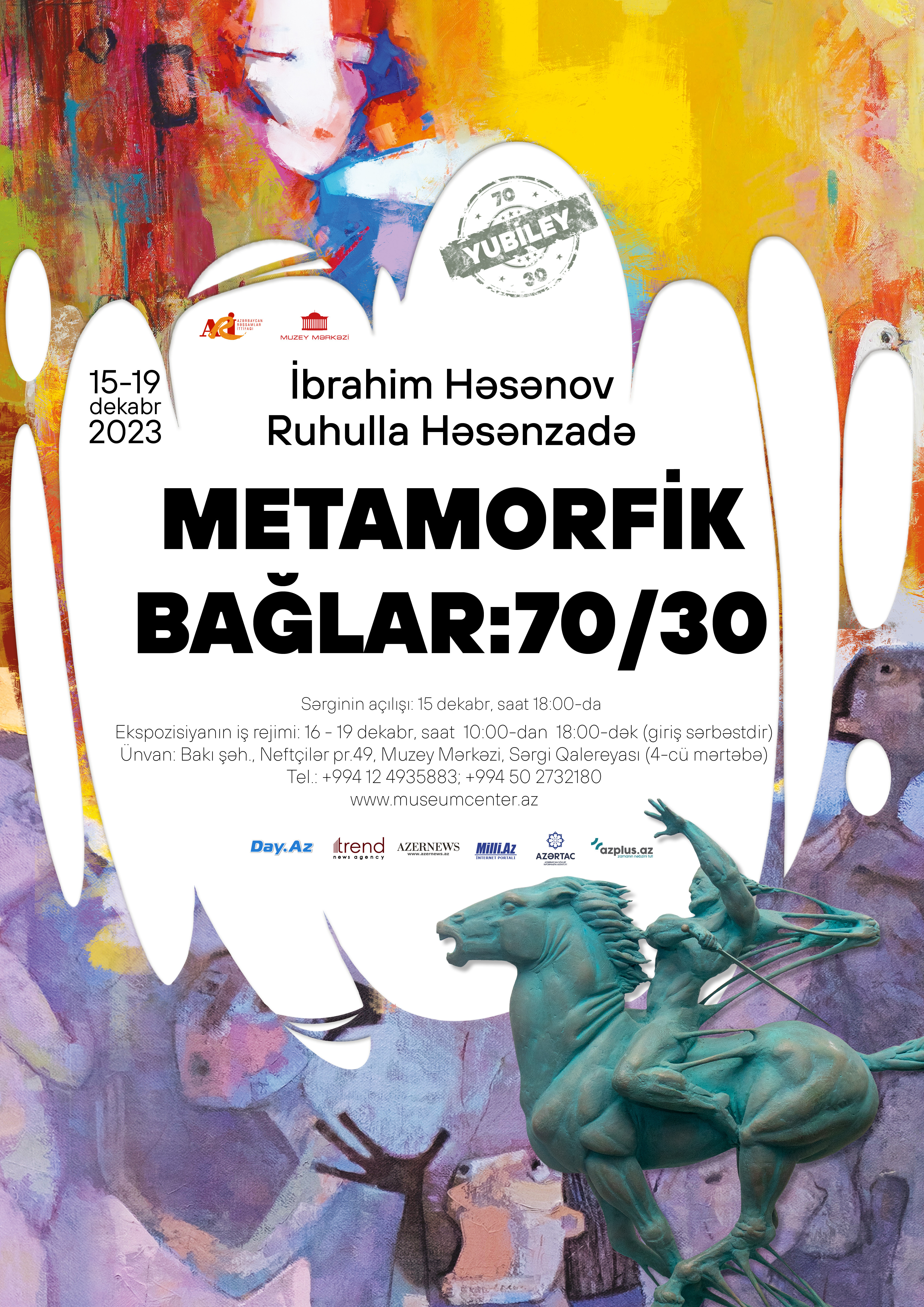 İbrahim Həsənov və Ruhulla Həsənzadənin “Metamorfik bağlar:70/30” yubiley sərgisi