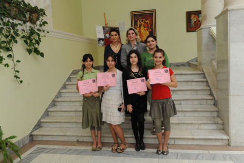 Exhibition of students of Gymnasium by the name of Tusi «with memory about Sara Manafova», devoted on May 28 – to Day of Independence of Azerbaijan and on June 1 – to Day of Defense of Children