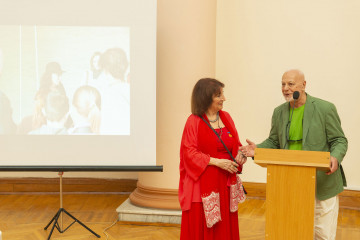 Presentation of the national "Dede Gorgud" prize to the artist Margarita Kerimova-Sokolova