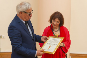 Presentation of the national "Dede Gorgud" prize to the artist Margarita Kerimova-Sokolova