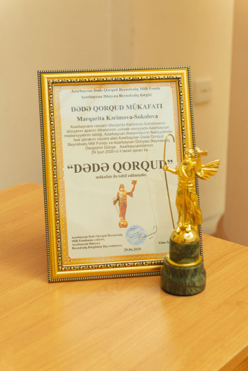 Presentation of the national "Dede Gorgud" prize to the artist Margarita Kerimova-Sokolova